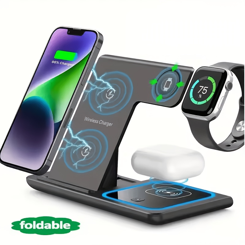 Smartwatch Watches Compatible With Iphone - 3-in-1 draadloze oplaadstandaard, opvouwbare snellaadbasis, geschikt