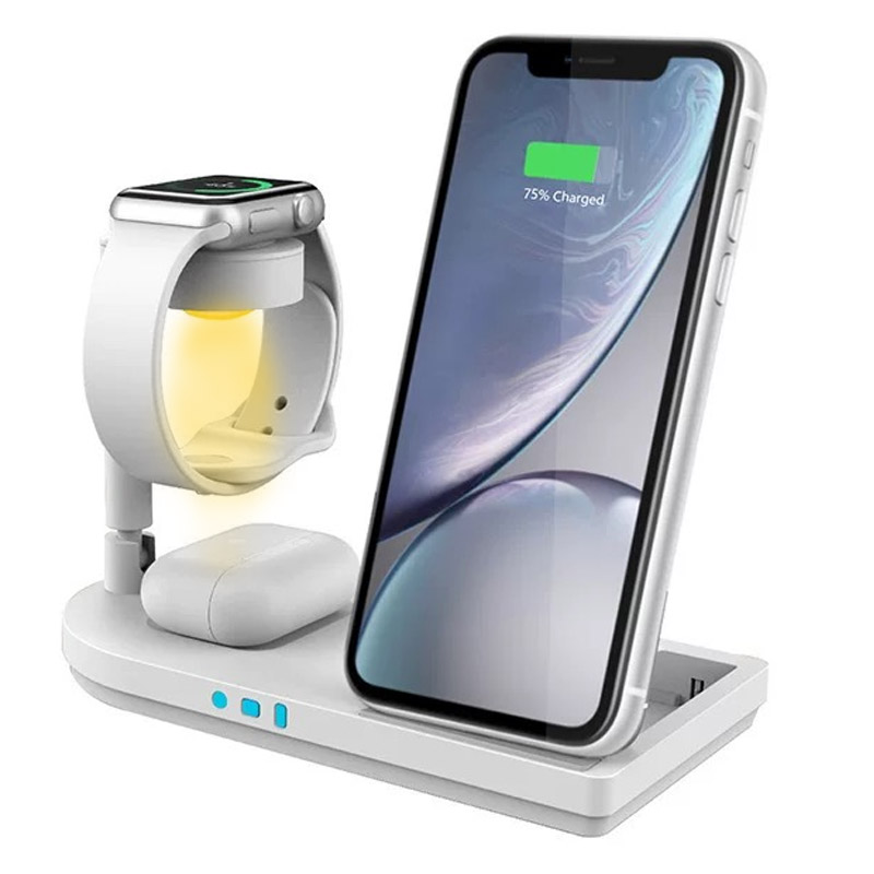 Smartwatch Watches Compatible With Iphone - Vouwbare 3-in-1 draadloze opladerstandaard met LED-nachtlampje