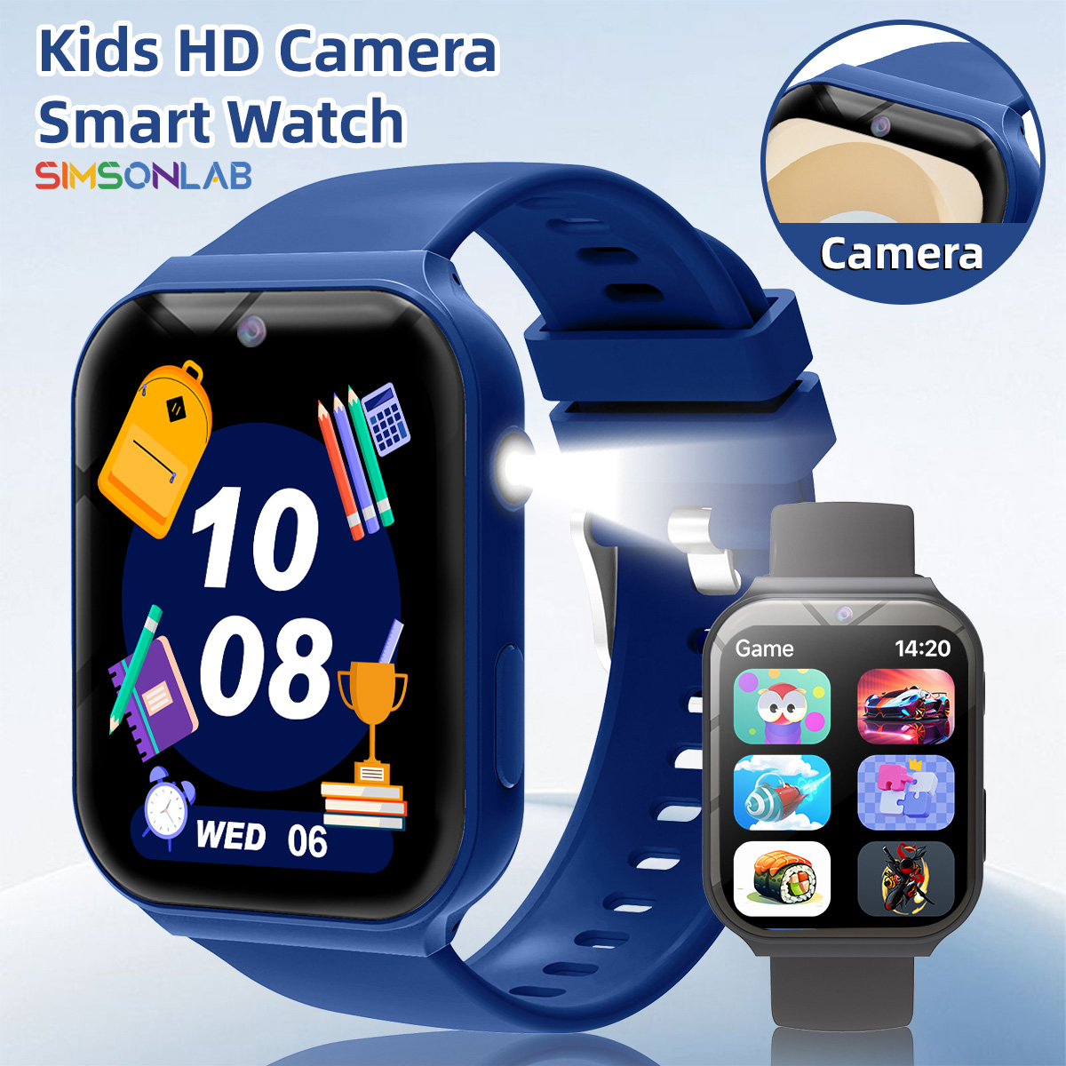 Smartwatch Watches For Kid Boy With Alarm - Studiepartners voor Kinderen HD Camera Zaklamp