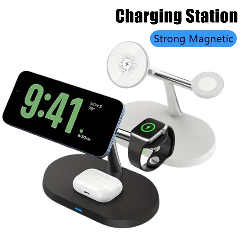Smartwatch Watches Compatible With Iphone - 3-in-1 Opansten Magnetische Draadloze Oplaadstandaard voor