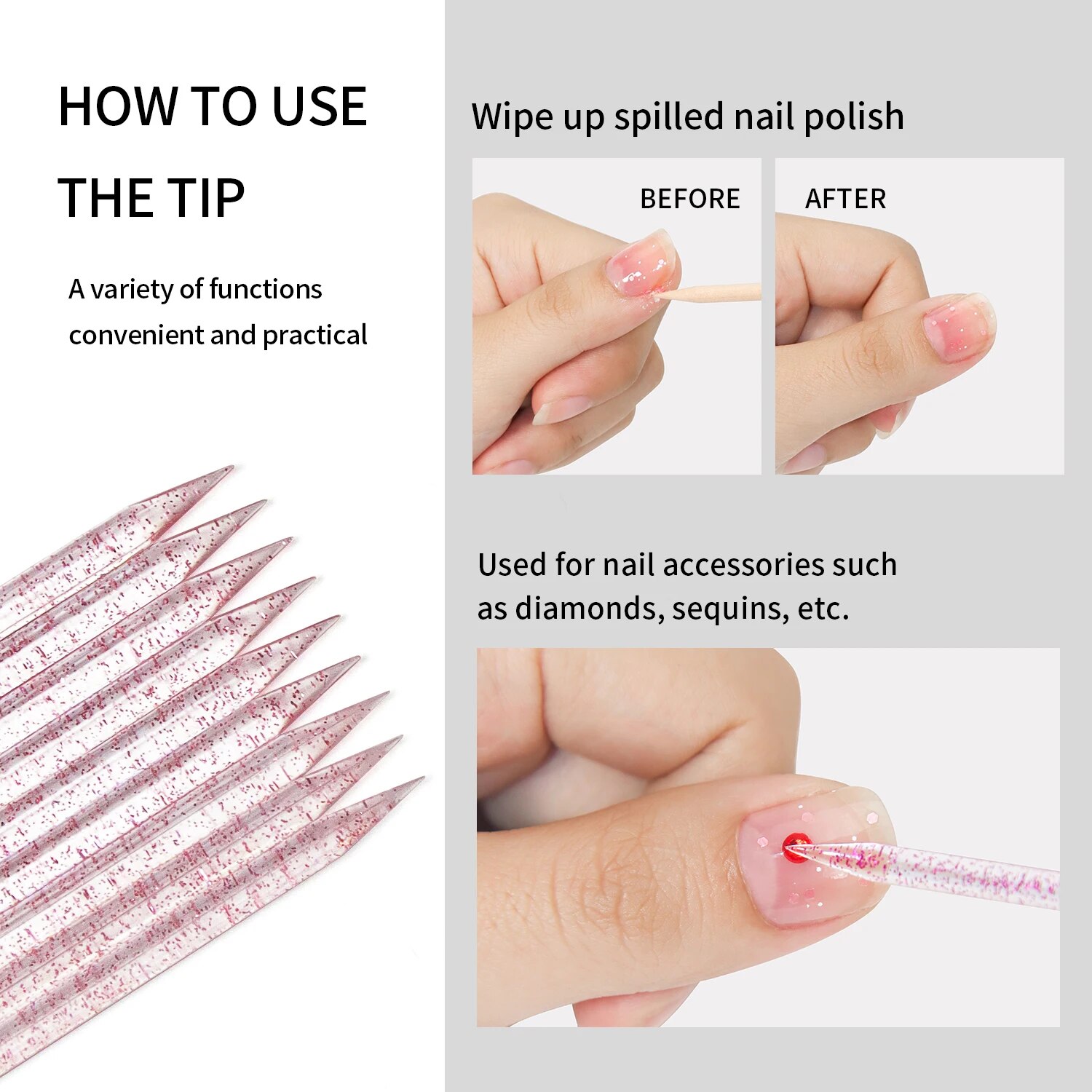 50 Stuks Nail Cuticula Pusher  - Crystal Press Tool recensie en prijs