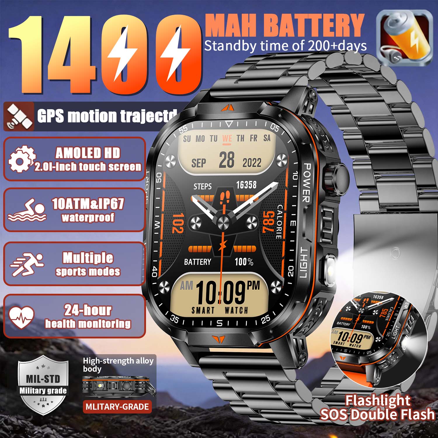 2026 Nieuwe Militaire 1400mAh  - French Connection Watches Smartwatch App recensie en prijs
