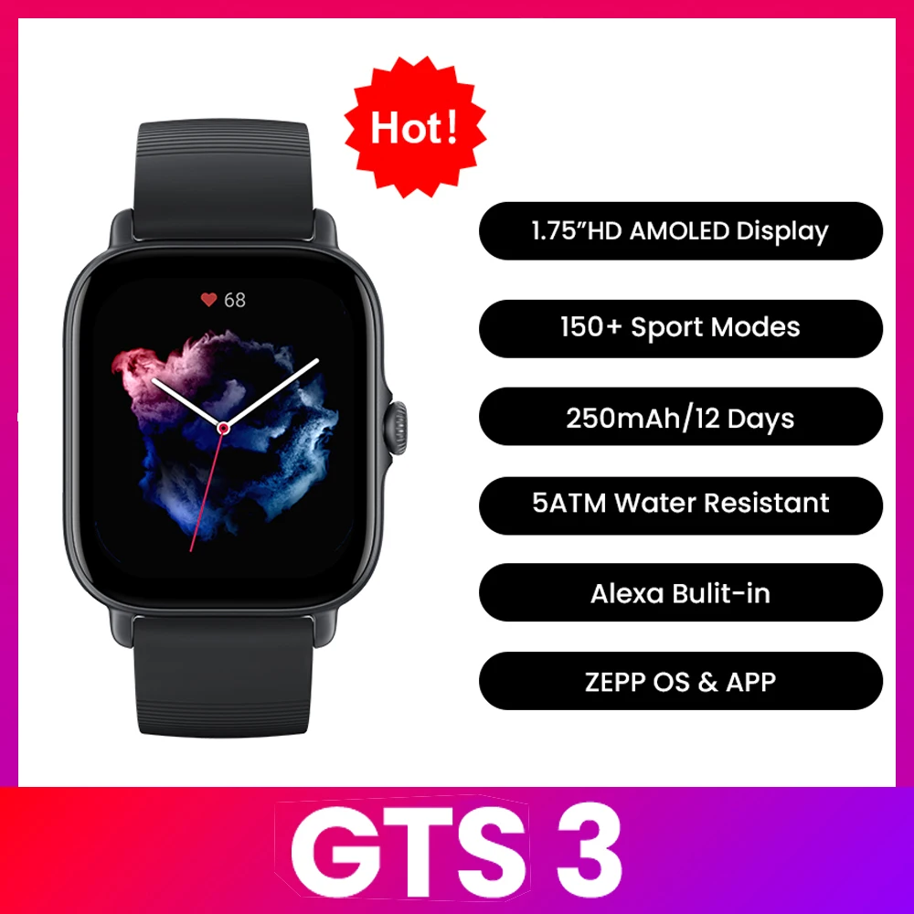 Amazfit GTS 3 Smartwatch 5ATM  - Smartwatch Refurbished Watches recensie en prijs